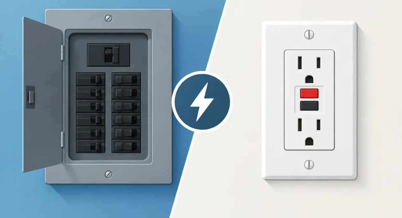 Circuit Breaker vs GFCI Outlet Differences
